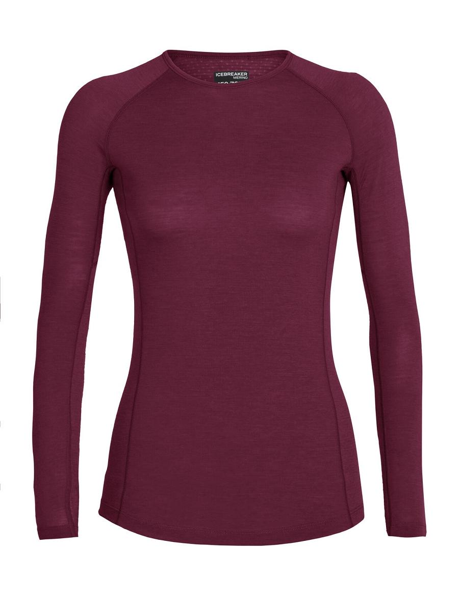 Base Layers Icebreaker BodyfitZone™ Merino 150 Zone Long Sleeve Crewe Thermal Top Femme Rose | FR 1886AHKP